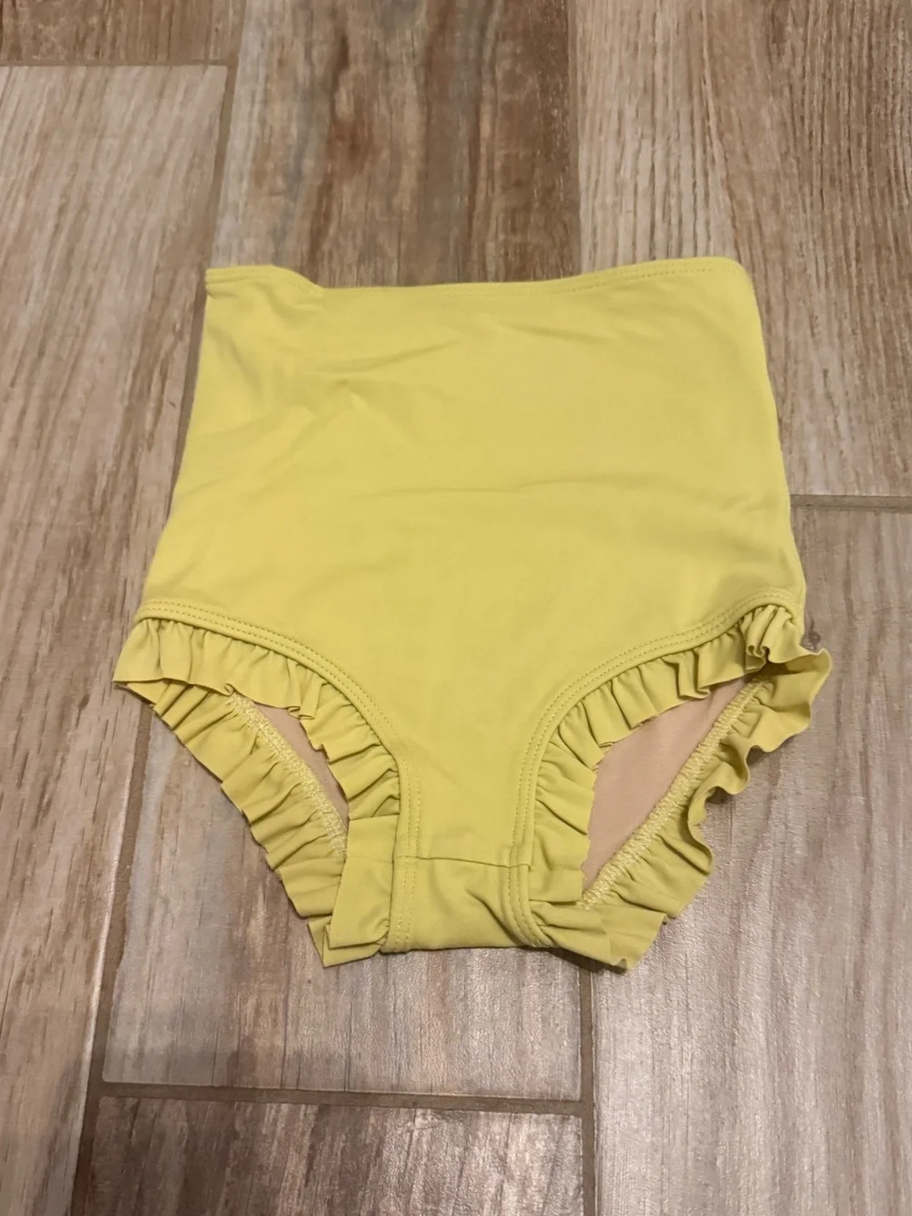 Kortni Jeane Mini Burnt Lime Ruffle Around the Bottom Swim Bottoms